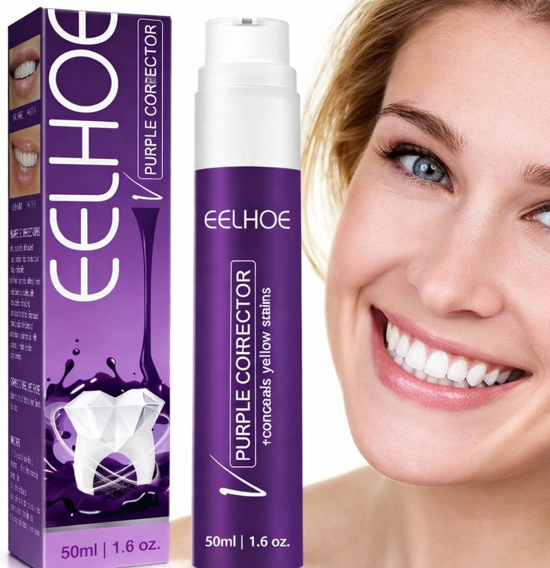 EELHOE Purple Corrector Teeth Whitening Serum for Yellow Stains 50ml - Image 1